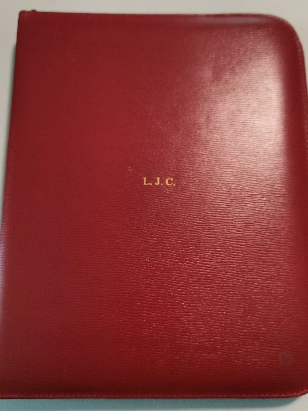Vintage English Red Saffiano Leather Writing Case Portfolio W.W. Winship Boston